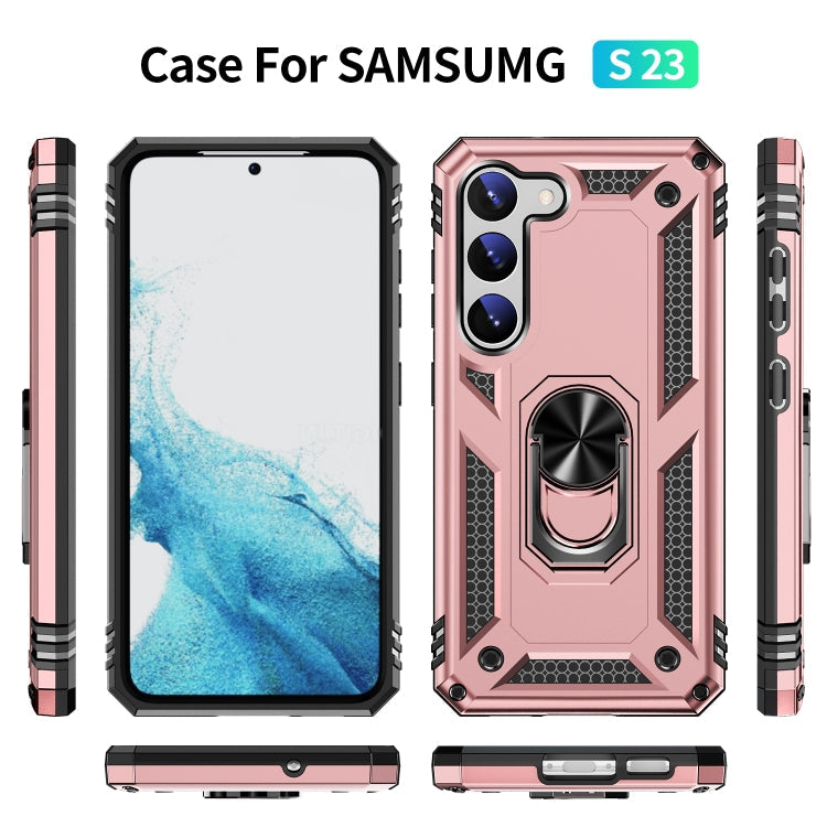 RING ARMOR Tvrdený kryt pre Samsung Galaxy S23 5G - ružový