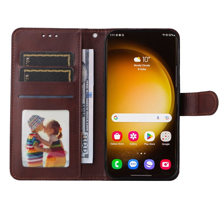 SOLID Knižkové puzdro pre Samsung Galaxy S24 Ultra 5G - tmavo hnedé