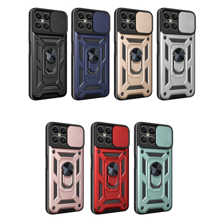 SLIDING ARMOR Tvrdený kryt pre Honor X8 - modrý
