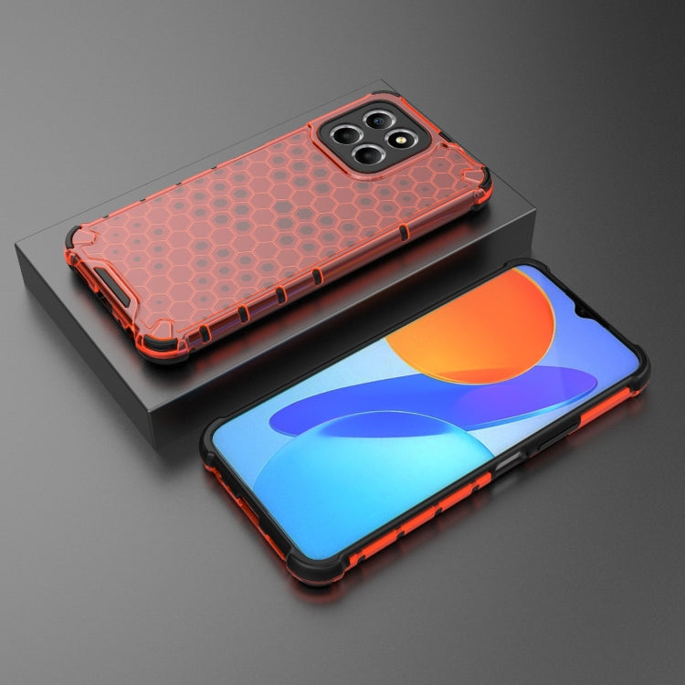 HONEYCOMB Tvrdený kryt pre Honor X6 / X8 5G - červený