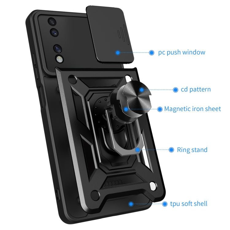 SLIDING ARMOR Tvrdený kryt pre Honor 70 - modrý