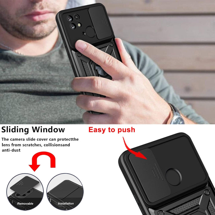 SLIDING ARMOR Tvrdený kryt pre Xiaomi Redmi 10C - modrý
