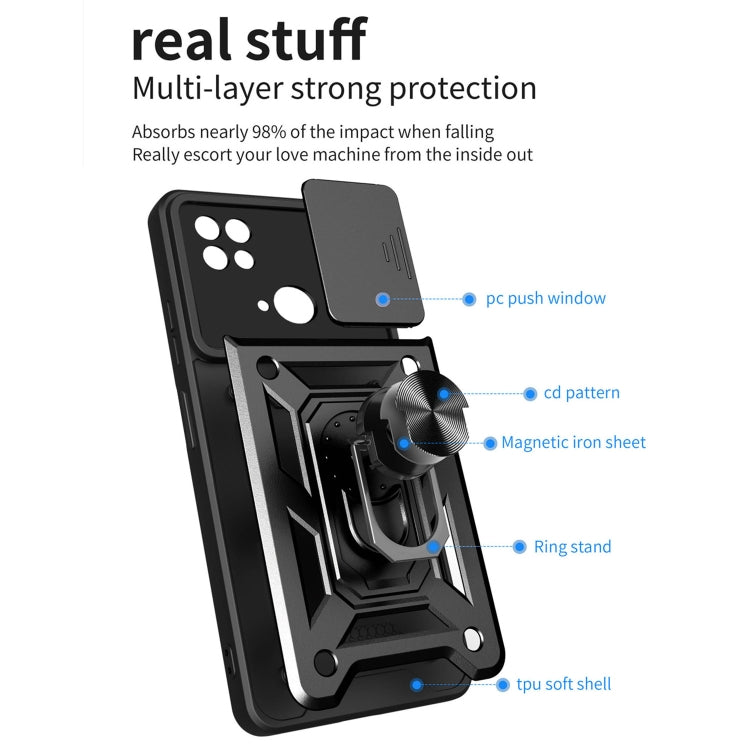 SLIDING ARMOR Tvrdený kryt pre Xiaomi Redmi 10C - modrý