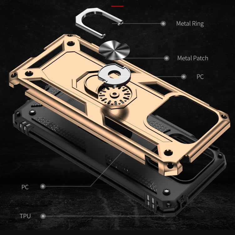 RING ARMOR Tvrdený kryt pre Xiaomi Redmi 10C - zlatý