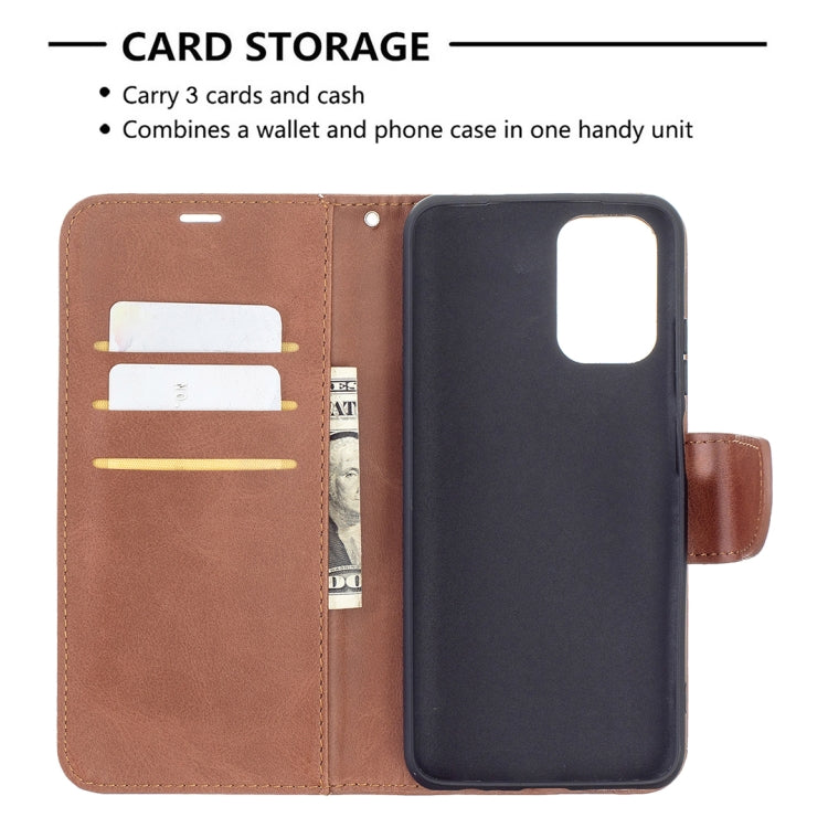 LAMBSKIN Knižkové puzdro pre Xiaomi Redmi Note 10 / Note 10S - hnedé