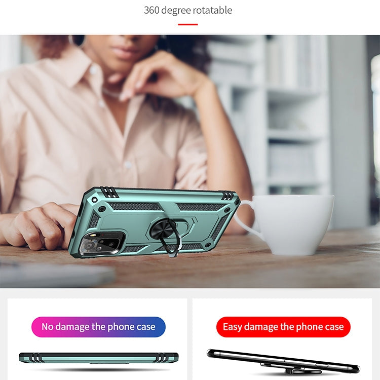 RING ARMOR Tvrdený kryt pre Xiaomi Redmi Note 10 / Note 10s - zelený