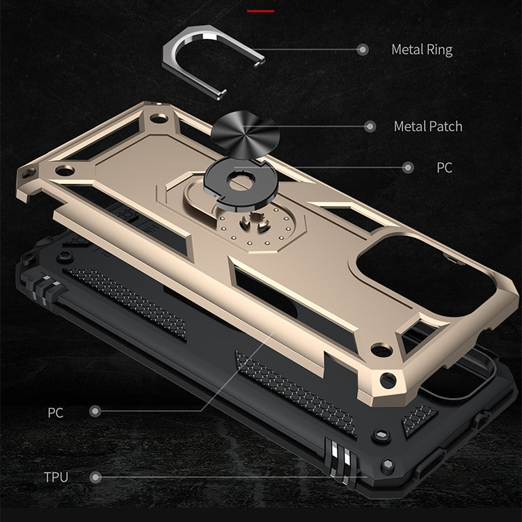 RING ARMOR Tvrdený kryt pre Xiaomi Redmi Note 10 / Note 10s - zlatý