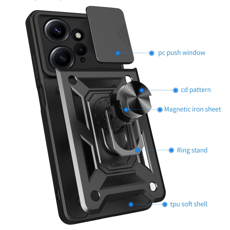 SLIDING ARMOR Tvrdený kryt pre Xiaomi Redmi Note 12 4G - sivý