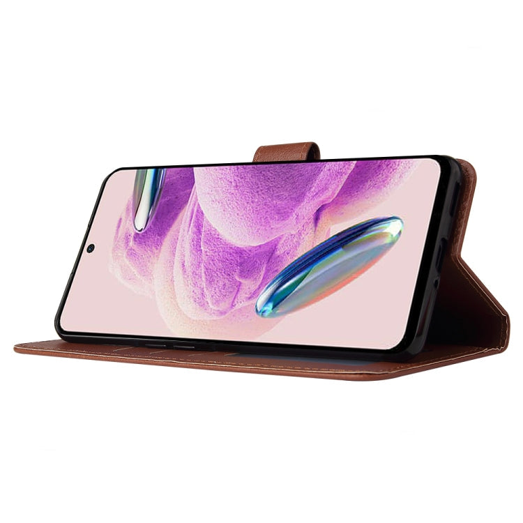 SOLID Knižkové puzdro pre Xiaomi Redmi Note 12S - hnedé