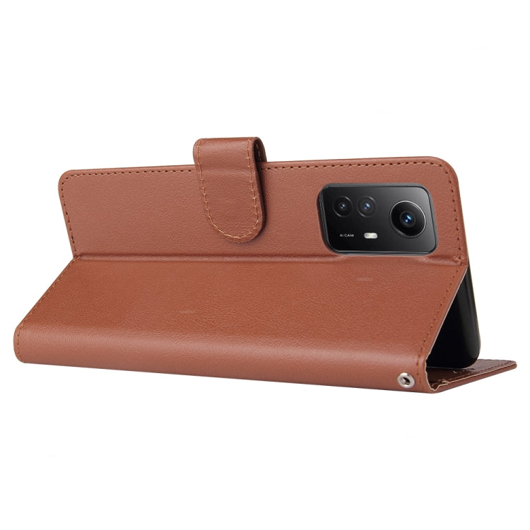SOLID Knižkové puzdro pre Xiaomi Redmi Note 12S - hnedé