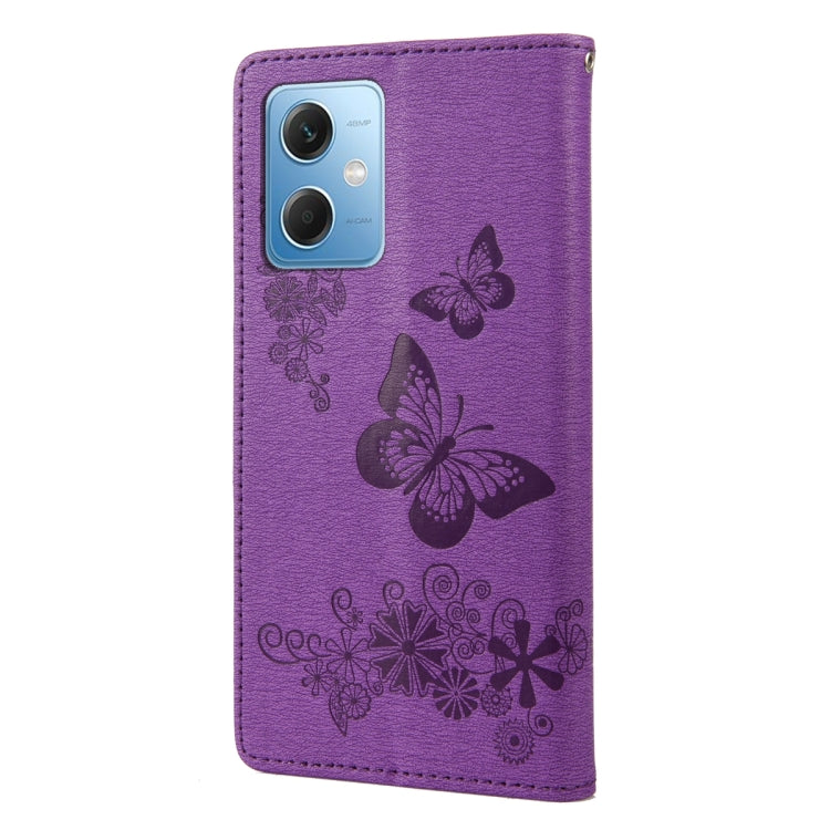BUTTERFLY Knižkové puzdro pre Xiaomi Redmi Note 12 5G - fialové