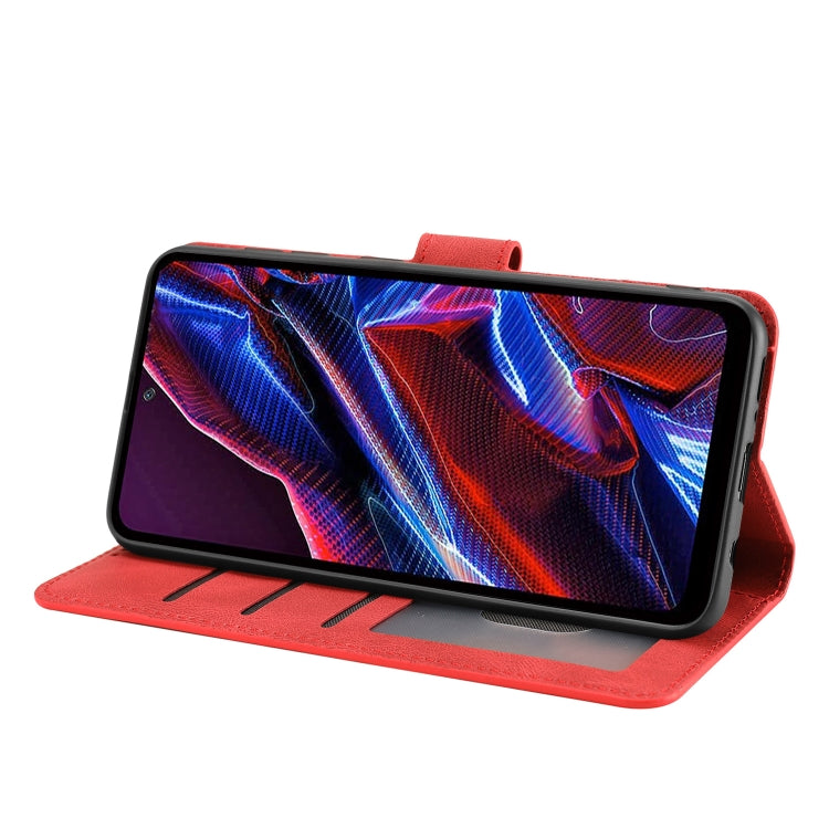 CALF Knižkové puzdro pre Xiaomi Redmi Note 12 Pro+ 5G - červené