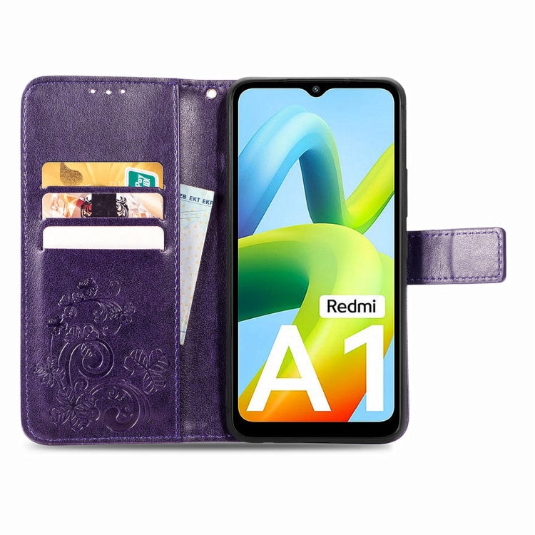 LEAF Knižkové puzdro pre Xiaomi Redmi A1 / Redmi A2 - fialové