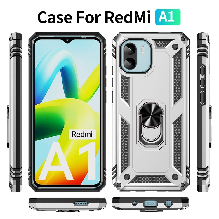 RING ARMOR Tvrdený kryt pre Xiaomi Redmi A1 / Redmi A2 - sivý