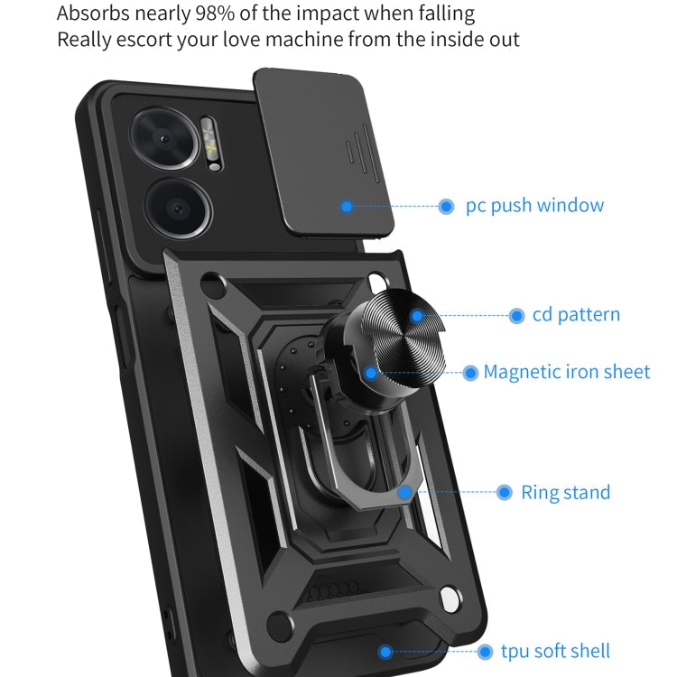 SLIDING ARMOR Tvrdený kryt pre Xiaomi Redmi 10 5G - modrý