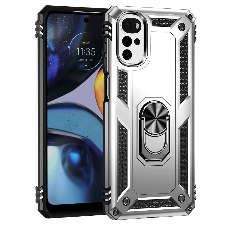 RING ARMOR Tvrdený kryt pre Motorola Moto G22 - sivý