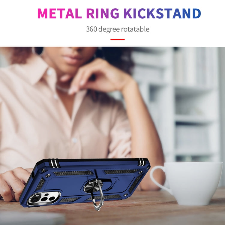 RING ARMOR Tvrdený kryt pre Motorola Moto G22 - modrý