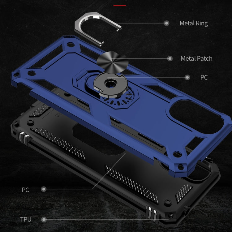 RING ARMOR Tvrdený kryt pre Motorola Moto G22 - modrý