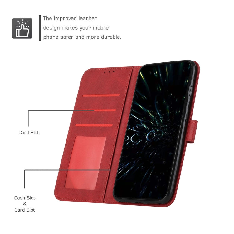 STITCHING Knižkové puzdro pre Motorola Moto G13 / G23 / G53 5G - červené