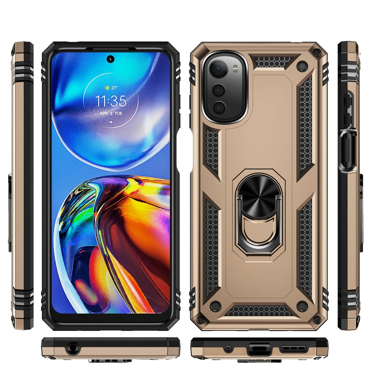 RING ARMOR Tvrdený kryt pre Motorola Moto E32 / E32s - zlatý