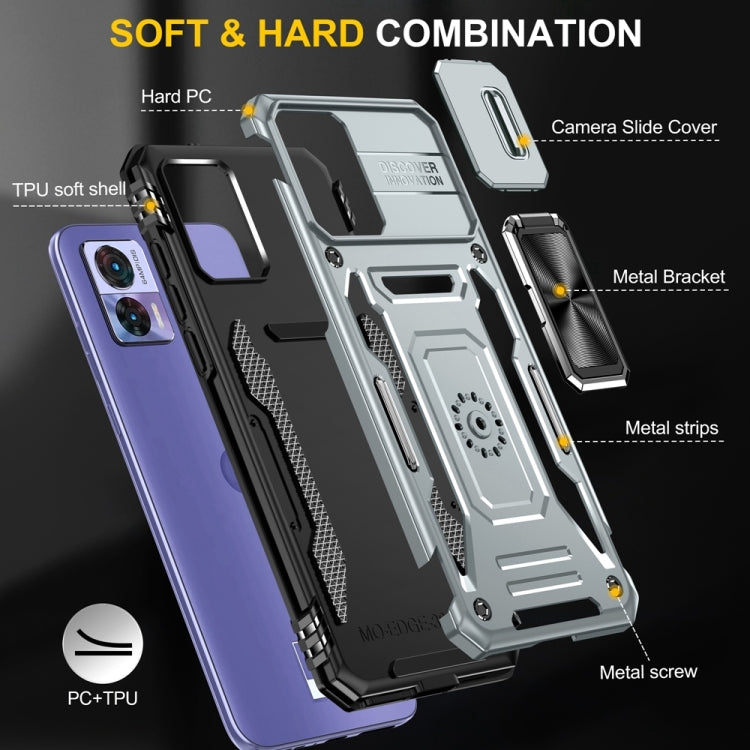 HOLDER ARMOR Tvrdený kryt pre Motorola Edge 30 Neo - sivý
