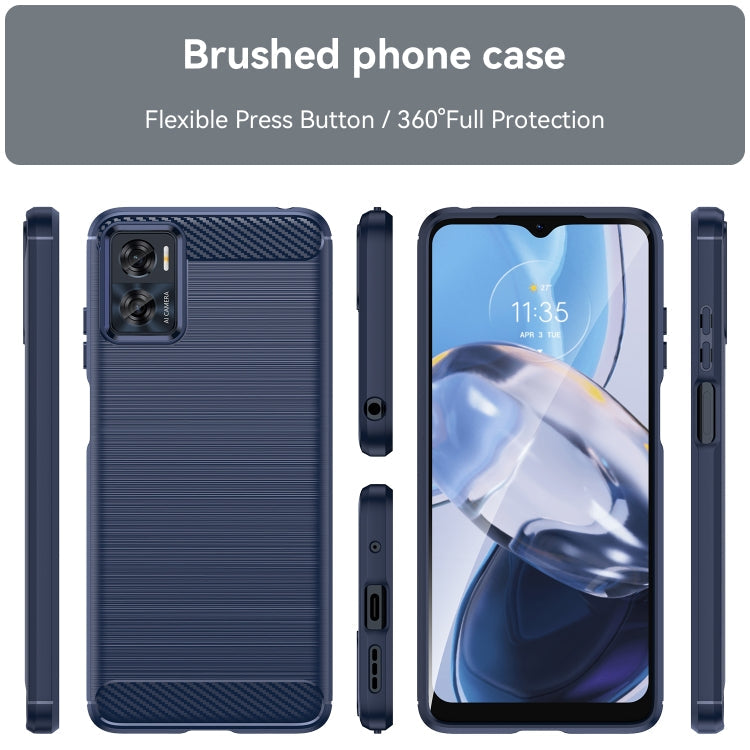 CARBON Zadný obal pre Motorola Moto E22 / E22i - modrý