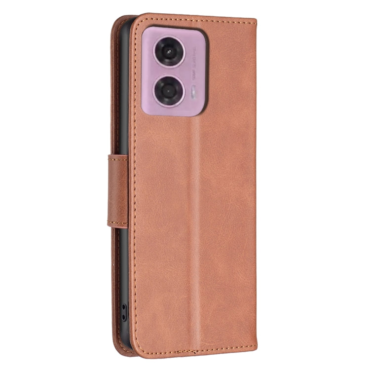 LAMBSKIN Knižkové puzdro pre Motorola Moto G34 5G - hnedé