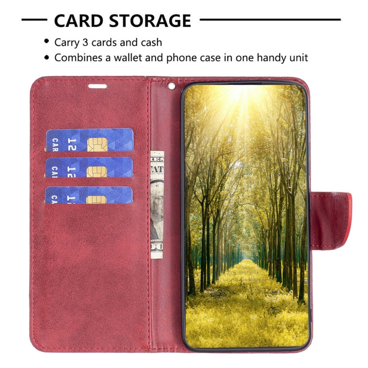 LAMBSKIN Knižkové puzdro pre Motorola Moto G34 5G - červené