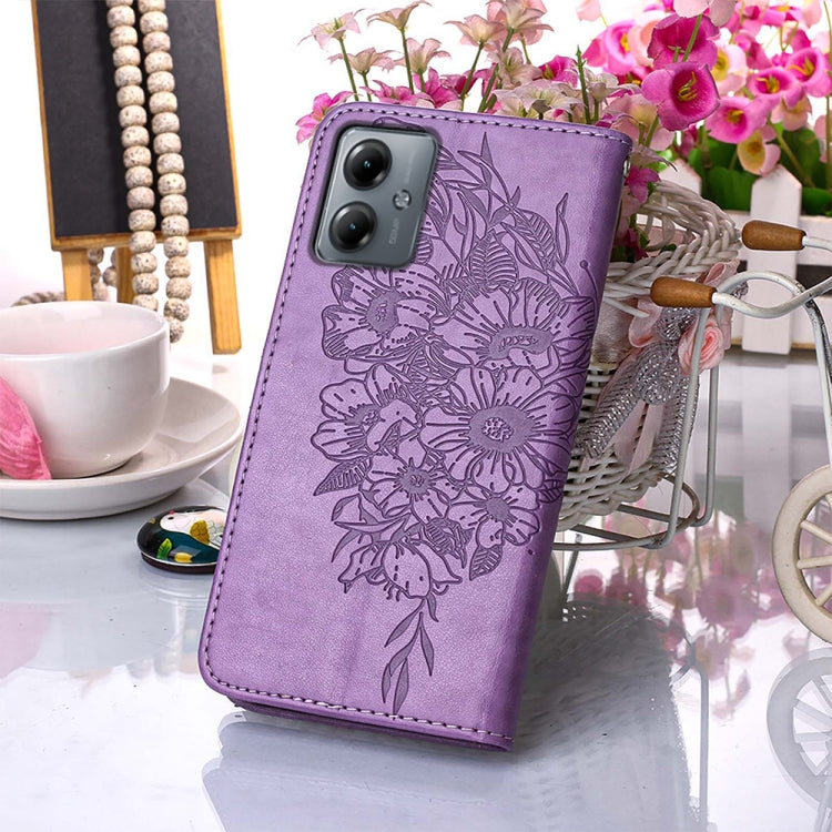 BUTTERFLY Knižkové puzdro pre Motorola Moto G14 - fialové