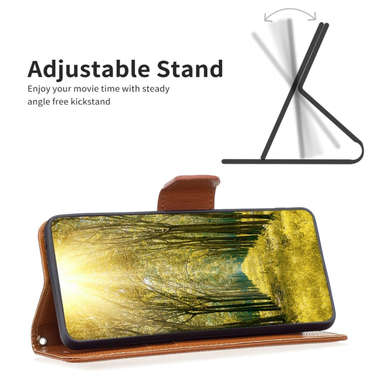 LAMBSKIN Knižkové puzdro pre Motorola Moto G14 - hnedé