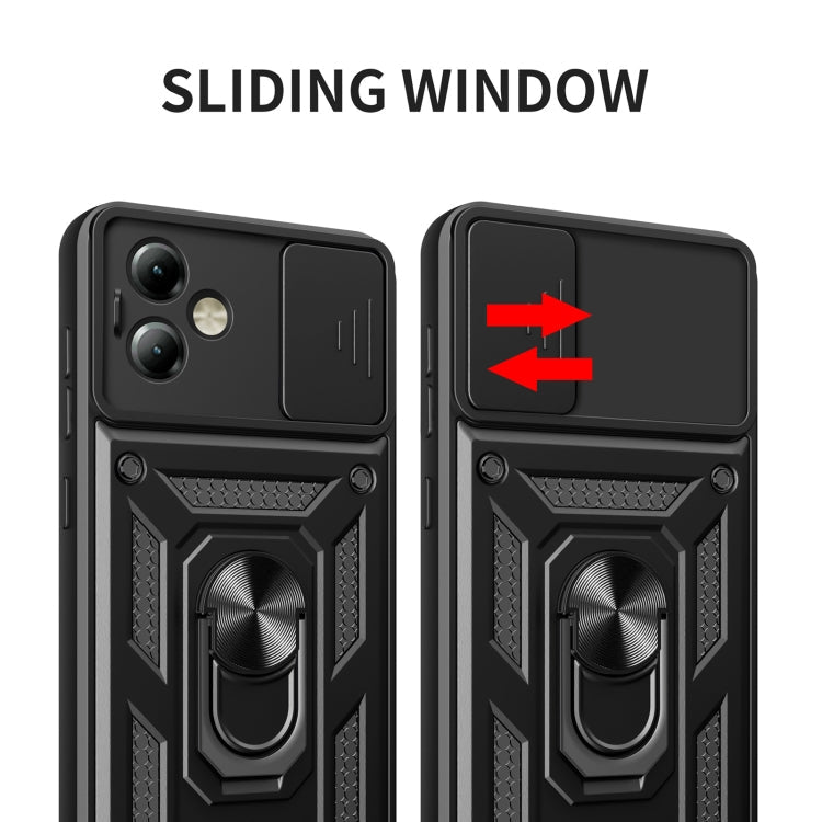 SLIDING ARMOR Tvrdený kryt pre Motorola Moto G14 - modrý