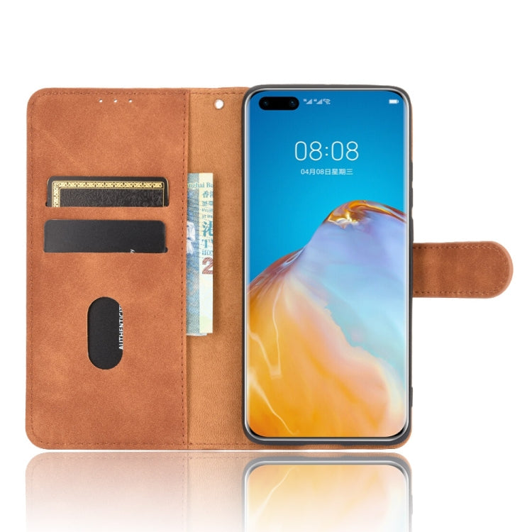 SOLID Knižkové puzdro pre Huawei P40 Pro - hnedé