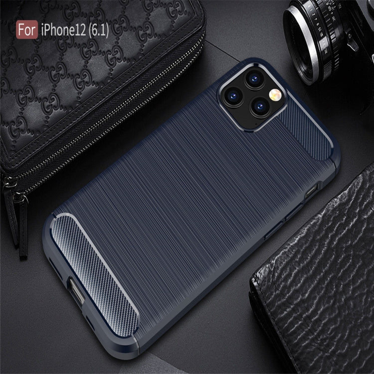 CARBON Zadný obal pre Apple iPhone 12 / iPhone 12 Pro - modrý