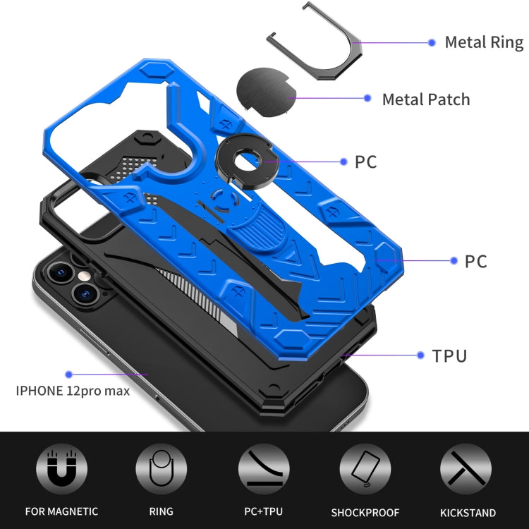 HOLDER ARMOR Tvrdený kryt pre Apple iPhone 12 / iPhone 12 Pro - modrý