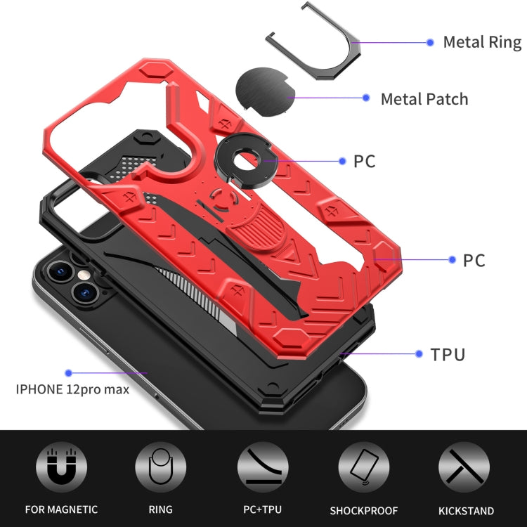 HOLDER ARMOR Tvrdený kryt pre Apple iPhone 12 / iPhone 12 Pro - červený