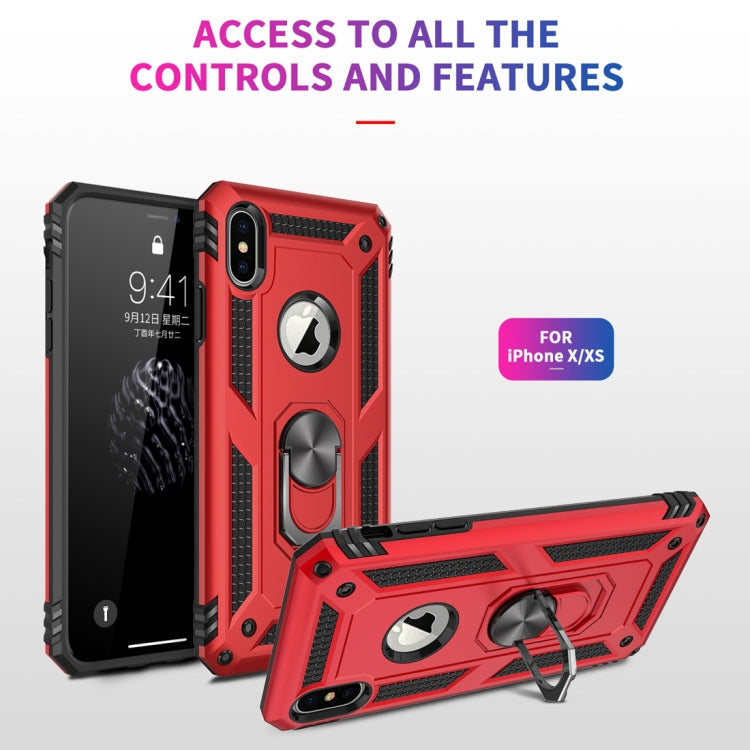 RING ARMOR Tvrdený kryt pre Apple iPhone X / XS - modrý