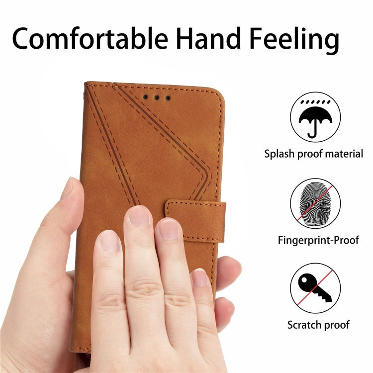 STITCHING Knižkové puzdro pre Apple iPhone 11 - hnedé