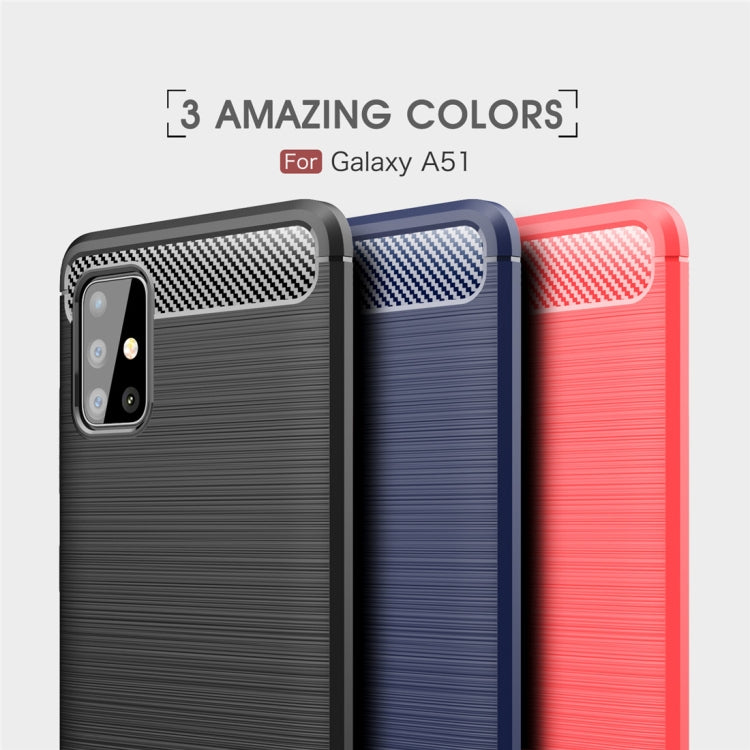 CARBON zadný obal pre Samsung Galaxy A51 - červený