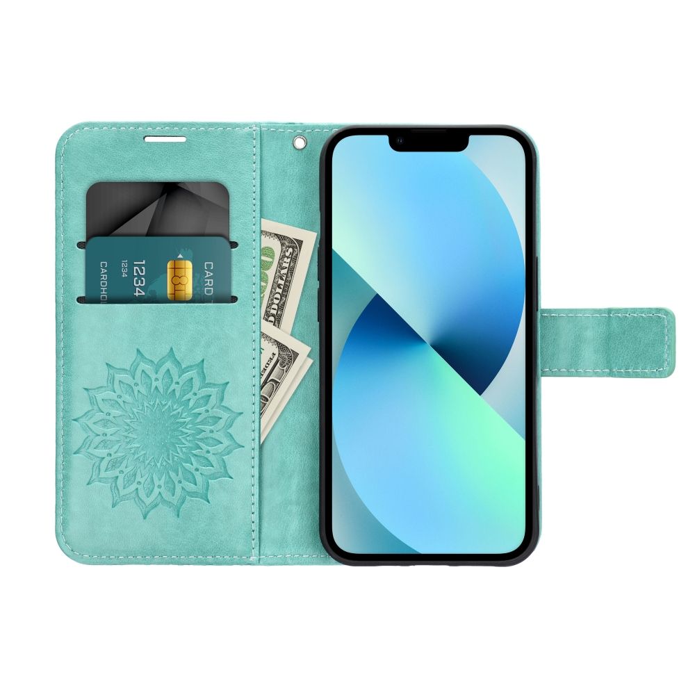 MEZZO Knižkové puzdro pre Samsung Galaxy A35 5G - MANDALA (zelené)
