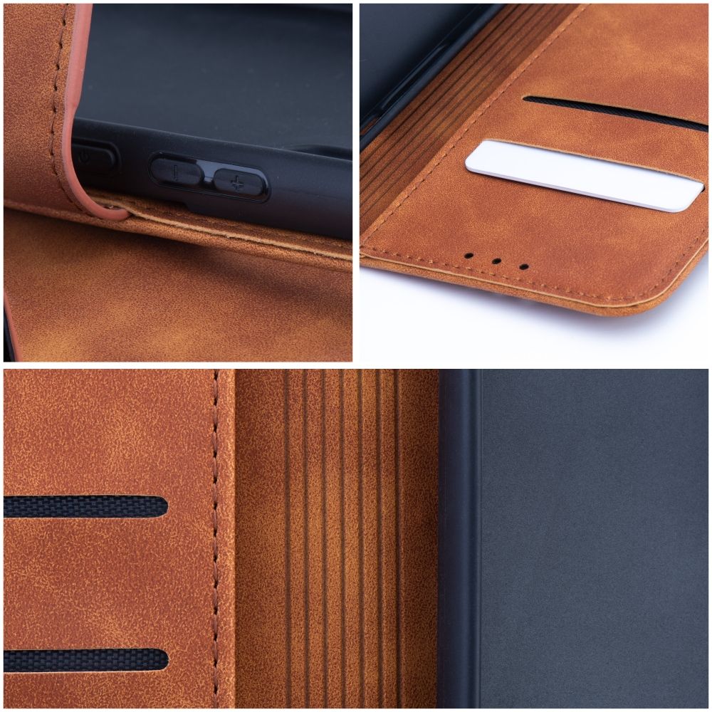 TENDER Knižkové puzdro pre Xiaomi Redmi Note 13 5G - hnedé