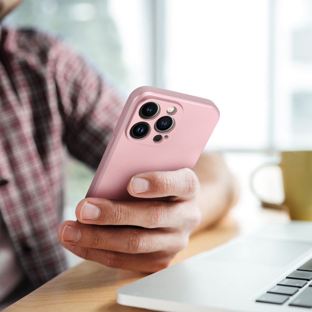 METALICKÉ puzdro na Apple iPhone 16 Plus ružové
