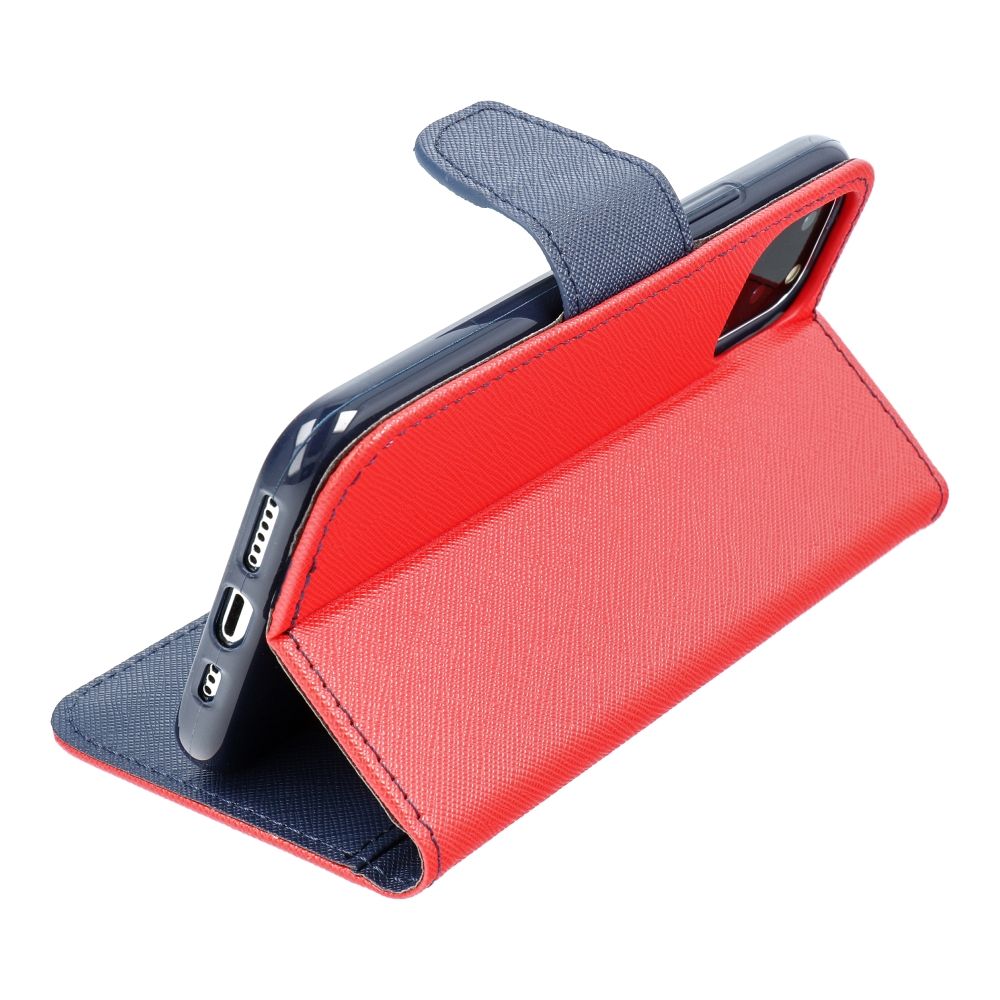 FANCY knižkové puzdro na Apple iPhone 16 Pro červené / tmavomodré