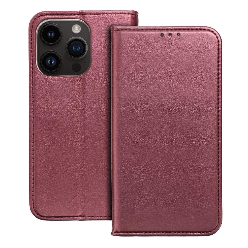 Knižkové puzdro SMART MAGNETO na Apple iPhone 16 Plus bordové