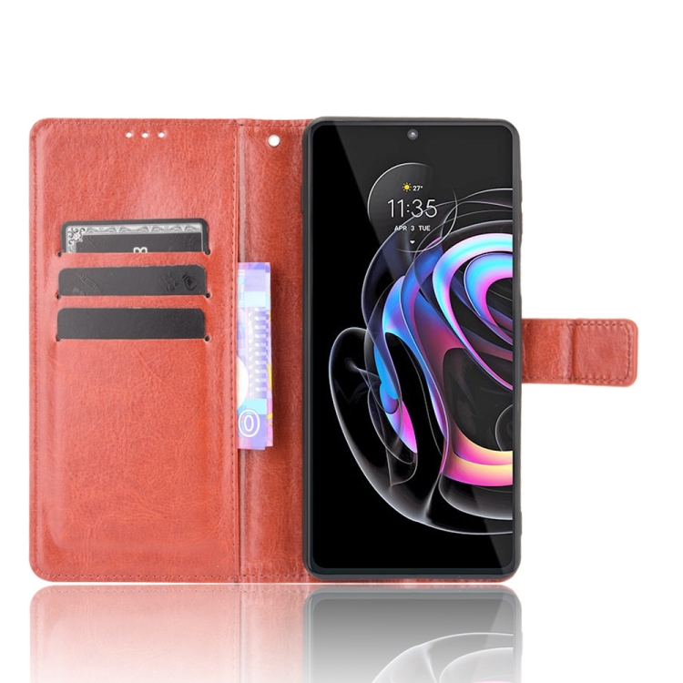Knižkové puzdro pre Motorola Moto Edge 20 Pro - Solid hnedé