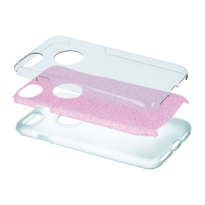 Silikonový Glitter obal pre Apple iPhone 7, 8, SE2 ružový