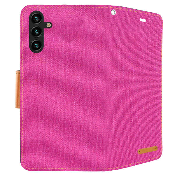 SKLO + PUZDRO 2v1 pre Samsung Galaxy A13 5G / A04s - Knižkové CANVAS ružové