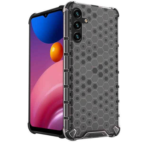 SKLO + PUZDRO 2v1 pre Samsung Galaxy A13 5G / A04s - Tvrdené Honeycomb čierne