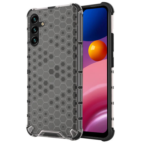 SKLO + PUZDRO 2v1 pre Samsung Galaxy A13 5G / A04s - Tvrdené Honeycomb čierne