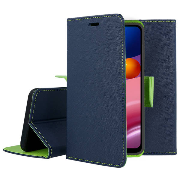 SKLO + PUZDRO 2v1 pre Samsung Galaxy A13 5G / A04s - Knižkové FANCY modro zelené