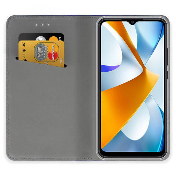 SKLO + PUZDRO 2v1 pre Xiaomi Poco C40 - Knižkové Magnet zlaté